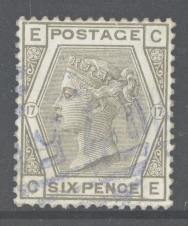 1880 6d Grey SG 161 Pl 17  A Very Fine Used example