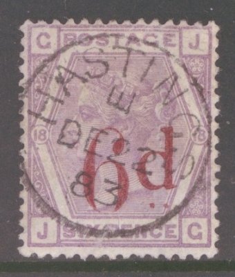 1880 6d on 6d Lilac SG 162 A Superb Used example cancelled by an Upright Hastings CDS 