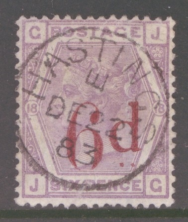 1880 6d on 6d Lilac SG 162 A Superb Used example cancelled by an Upright Hastings CDS  