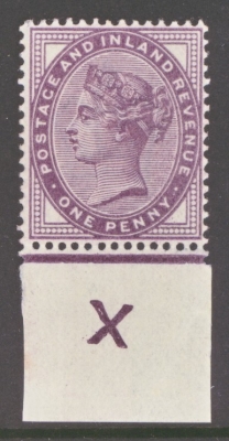 1881 1d Lilac variety X Control Inverted SG Spec KC53a  A Superb Fresh U/M example