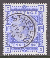 1883 10/- Ultramarine SG 183 lettered D.G.  A Superb Used example in Deep Bright Shade. Cat £525+ 50%