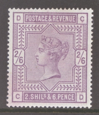 1883 2/6 Lilac SG 178. C.D. A Fresh Well Centred M/M  example. Cat £600