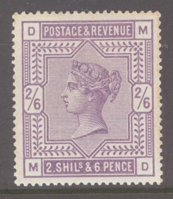 1883 2/6 Deep Lilac SG 179. M.D. An Average M/M example with some light toning. Cat £825