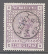1883 2/6 Lilac SG 178 lettered E.B. A Very Fine Used example