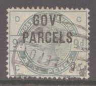 1887 Govt Parcels  9d Green  SG 063 C.D. A Fine Used example with good colour. A Difficult stamp. Cat £1.200