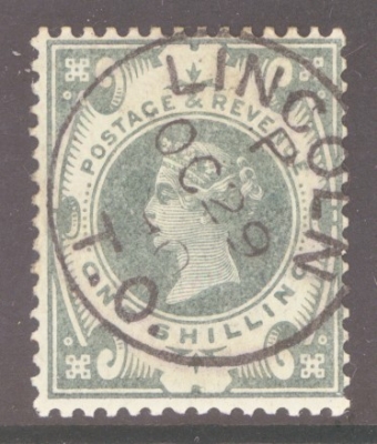 1887 1/- Green SG 211  A Superb Used example. Cat £120 as such