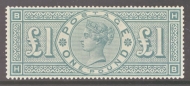 1887 £1 Green SG 212  A Superb Extra Fresh U/M example with Perfect centering. Cat £5,000+