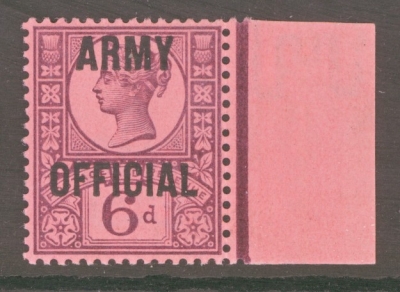 1896 Army Official 6d Purple SG O45 A Superb Fresh U/M Marginal example