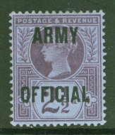 1896 Army Official 2½d Purple on Blue SG O44  A  Fresh M/M example