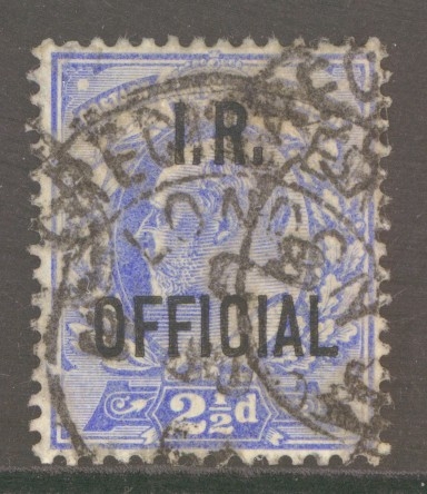 1902 IR Official 2½d Ultramarine SG O22  A Fine Used example. Cat £275