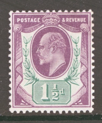 1902 1½d Slate Purple + Bluish Green  SG 224  A Superb Fresh U/M example