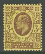 1902 3d Deep Purple on Orange Yellow  SG 232b  A Superb Fresh U/M example