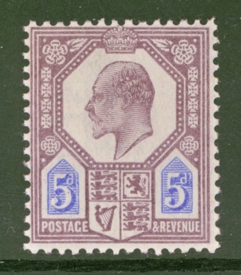 1902 5d Dull Purple + Ultramarine  SG 242  A Superb Extra Fresh U/M example
