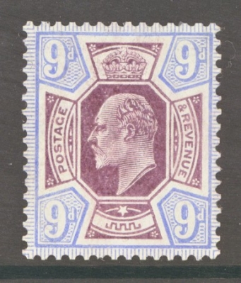 1902 9d Dull Purple + Ultramarine SG 250a (C)  A Superb Fresh U/M example