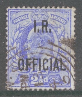 1902 IR Official 2½d Ultramarine SG O22  A Fine Used example. Cat £275