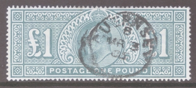 1902 £1 Dull Blue Green SG 266  A Fine Used well centred example. 