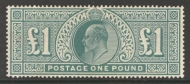 1902 £1 Dull Blue Green SG 266  A Superb fresh U/M example with perfect centring.