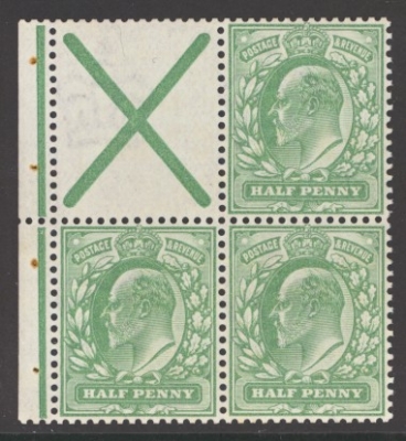 1902 1/2d Green with St Andrews Cross Label attached. SG 218a A superb Fresh U/M example with excellent perfs