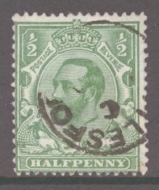SG 321 1911 ½d Pale Green (Crown Wmk) Die A 