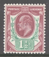 1911 1½d Reddish Purple + Bright Green  SG 287  A Superb Fresh U/M example