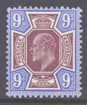 1911 9d Dull Reddish Purple + Blue SG 307  A Superb Fresh U/M example