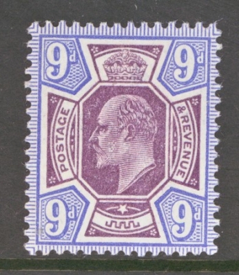 1911 9d Slate Purple + Cobalt Blue SG 308 A Superb Fresh U/M example