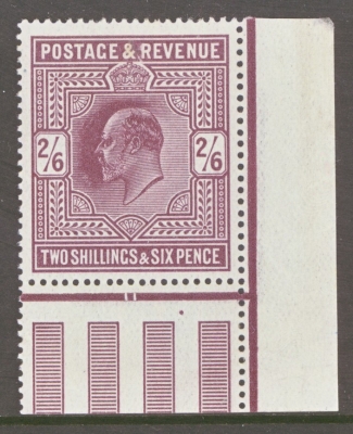 1911 2/6 Dark Purple SG 317  A  Fresh M/M Corner copy