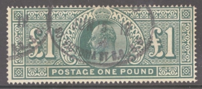 1911 £1 Deep Green SG 320  A Fine Used example. Cat £750