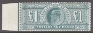 1911 £1 Deep Green SG 320  A Superb Fresh U/M marginal example. ex Gibbons still on original stock card 