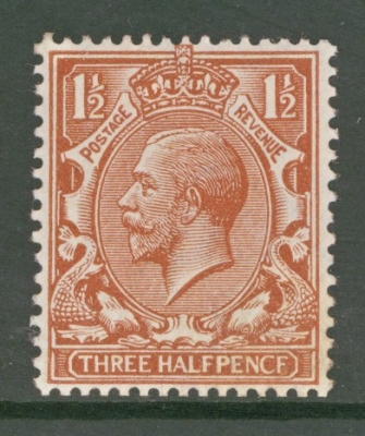 1912 1½d Chestnut variety PencF Error SG 364a. A Fresh lightly M/M example