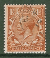 1912 1½d Chestnut variety PencF Error SG 364a.  A Superb Used example.