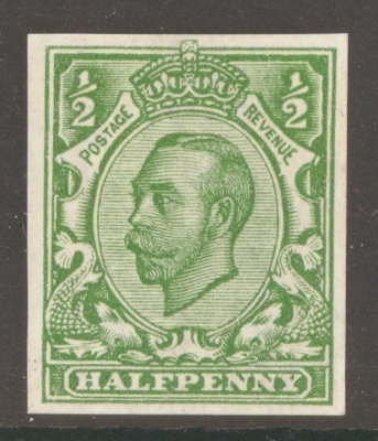 1912 ½d Green variety Imperf SG 350b A Fresh U/M example with 4 good margins
