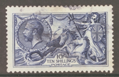 1913 10/- Indigo Blue SG 402  A Fine Used Well Centred example 