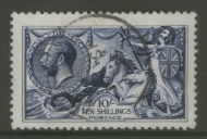 1913 10/- Indigo Blue SG 402  A Very Fine Used example with Extra Deep colour. Cat £475