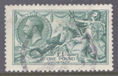 1913 £1 Dull Blue Green SG 404 A  Fine Used example with Fresh Colour