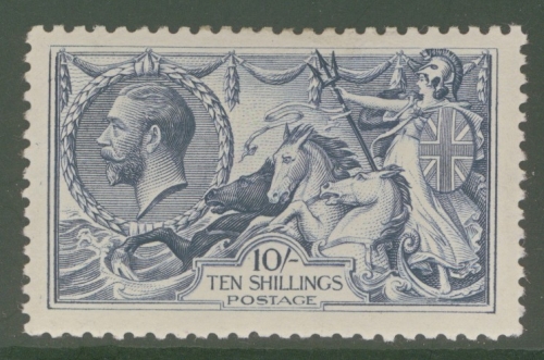 1918 10/- Dull Grey Blue SG 417 A Fresh Well Centred M/M example. Cat £475 M/M