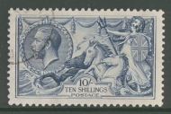 1918 10/- Dull Grey Blue SG 417 A Superb Used example