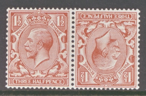 1924 1½d Brown Tete-beche pair SG 420a  A Superb Fresh Lightly M/M example. Cat £500