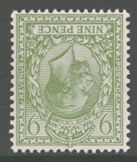 1924 9d Olive Green variety Inverted Watermark SG 427i  A Superb Fresh U/M example