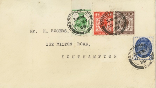 1929 PUC set of 4 on Neat Typed FDC cover with Southampton  CDS. Cat £750