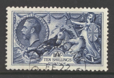 1934 10/- Indigo Blue SG 452 A Superb Used Well Centred example