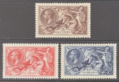 1934 2/6 - 10/- Re Engraved Seahorse set SG 450 - 52 A Superb Fresh U/M set
