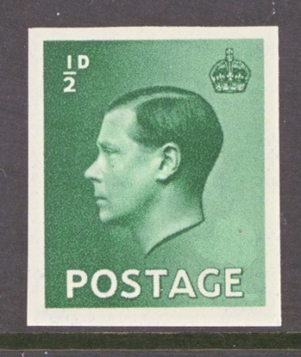 1936 King Edward V111  ½d Green SG 457  A Fresh U/M imperf Imprimatur from the National Postal Museum handstamped Impri…