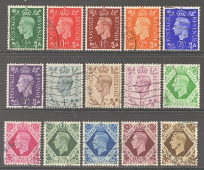 1937 Dark Colours Set Of 15 SG 462-75
