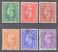 1941 Light Colours Set of 6  SG 485-90