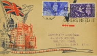 1946 Victory FDC cancelled Don't Waste Bread slogan. A Neat Typed FDC. Cat £85