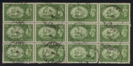 1951 2/6 Green SG 509 A fine used block of 12