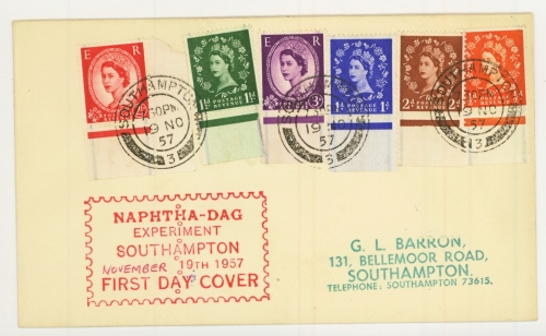 1957 19th Nov ½d - 3d Graphite set on FDC.