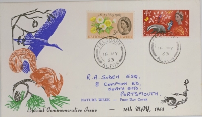 1963  Nature ordinary on FDC with Selborne FDI