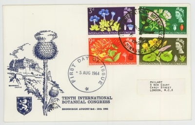 1964 Botanical set on illustrated First Day Cover with Botanical Congress Edinburgh Handstamp. Typed address Cat £300